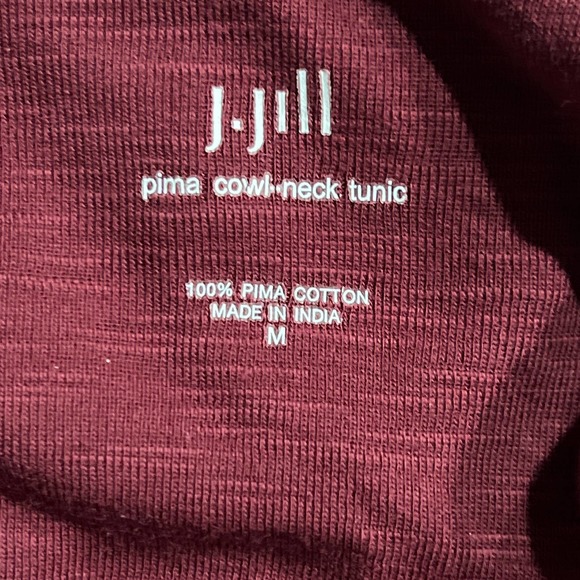 J. Jill 100% Pima Cotton Cowl Neck Tunic, Size Medium - Picture 5 of 5